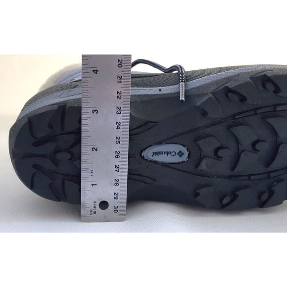 BOOTS-COLUMBIA-CASCADIAN TRINITY-Denim-Rubber Soles-Faux Fur-Laces-Woman-Size 7 - Picture 13 of 14